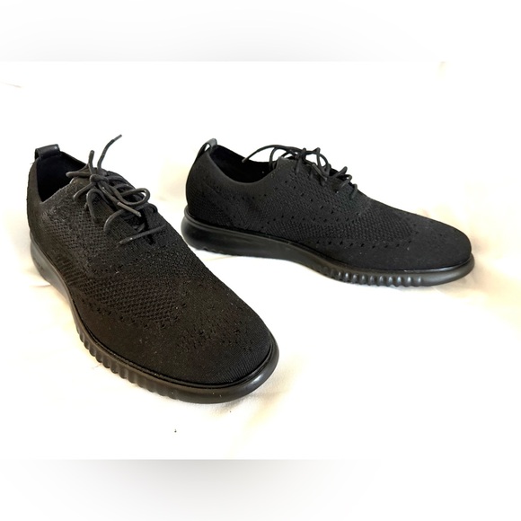 Cole Haan Zerogrand Brogue Men's Black Knit Sneakers Shoes sz 11 - Picture 1 of 4